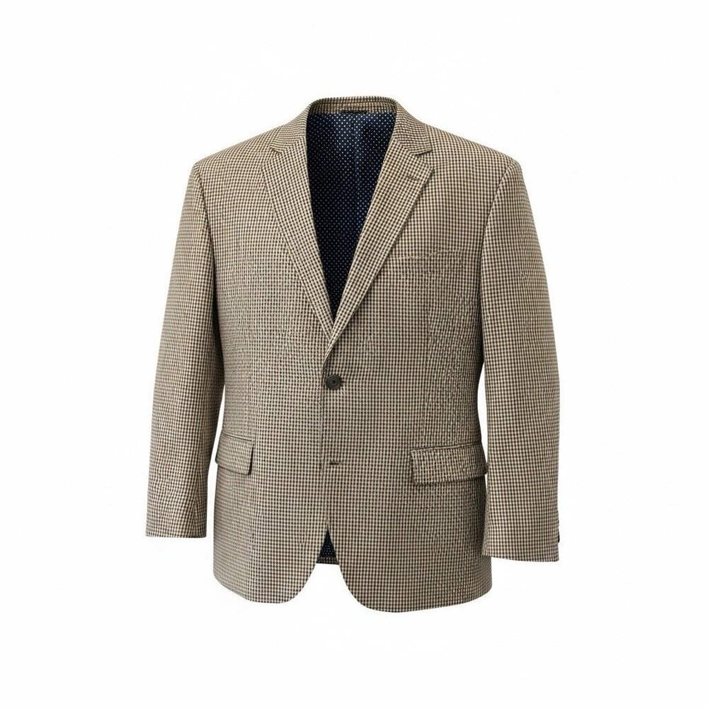 Oak Hill Brown Blue Plaid 2 Button Dual Vent Sport Coat Jacket Mens 3XL 54/56